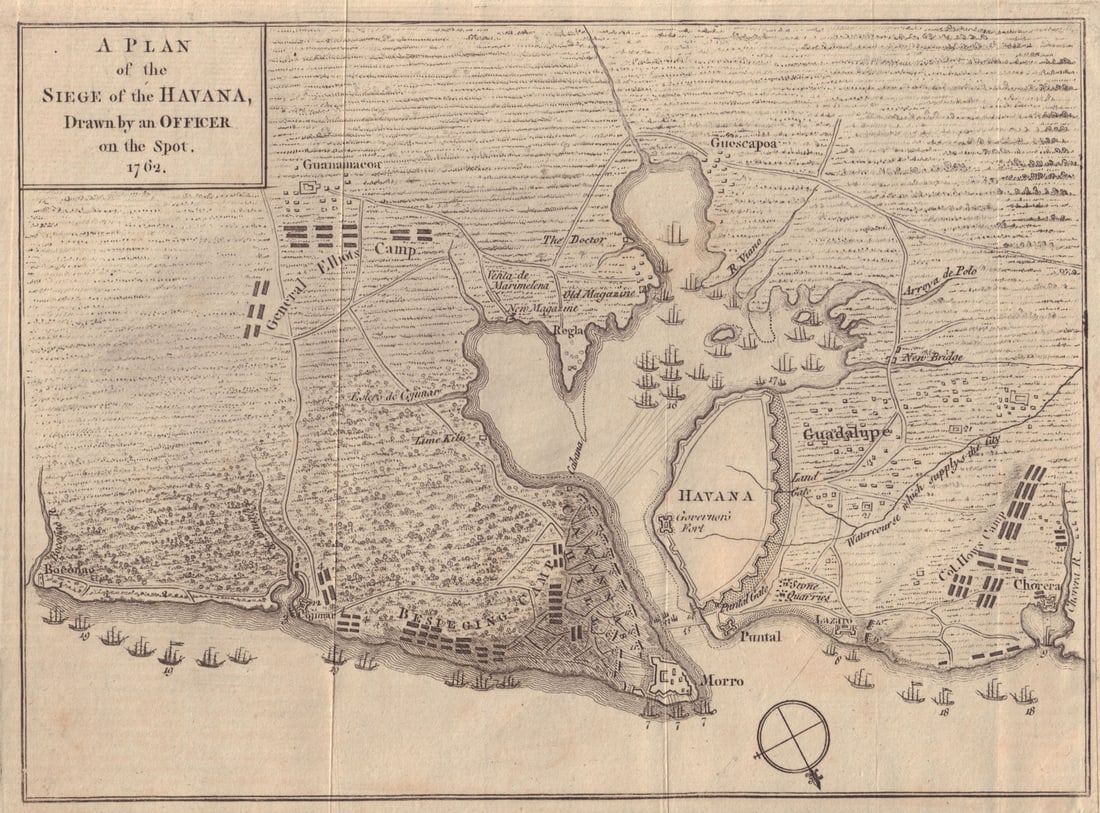 A Plan of the Siege of the Havana… Cuba. Gentleman's Magazine 1762 old map: Title: A Plan of the Siege of the Havana… Cuba. Gentleman's Magazine 1762 old map Description: A Plan of the Siege of the Havana Drawn by an Officer on the Spot 1762' by Anonymous. Published 176