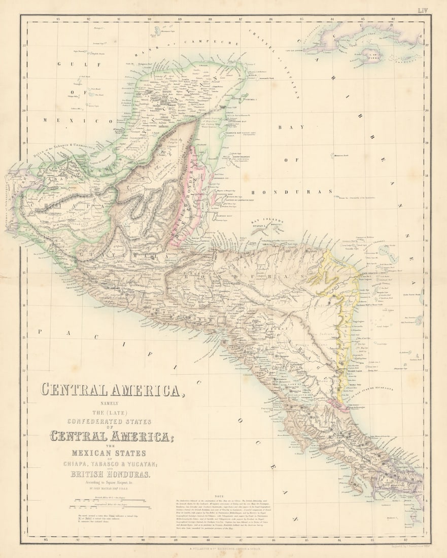 Central America. Chiapa Tabasco Yucatan Honduras Guatemala Costa Rica c1863 map: Title: Central America. Chiapa Tabasco Yucatan Honduras Guatemala Costa Rica c1863 map Description: Central America, Namely the (Late) Confederated States of Central America; The Mexican States of Chi