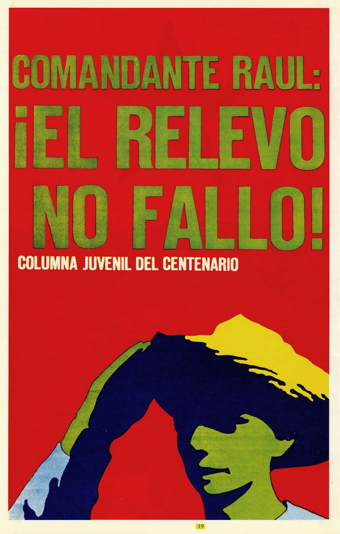 Comandante Raúl ¡El relevo no falló! Raul Castro. Cuban propaganda poster c1968 (1 of 1)