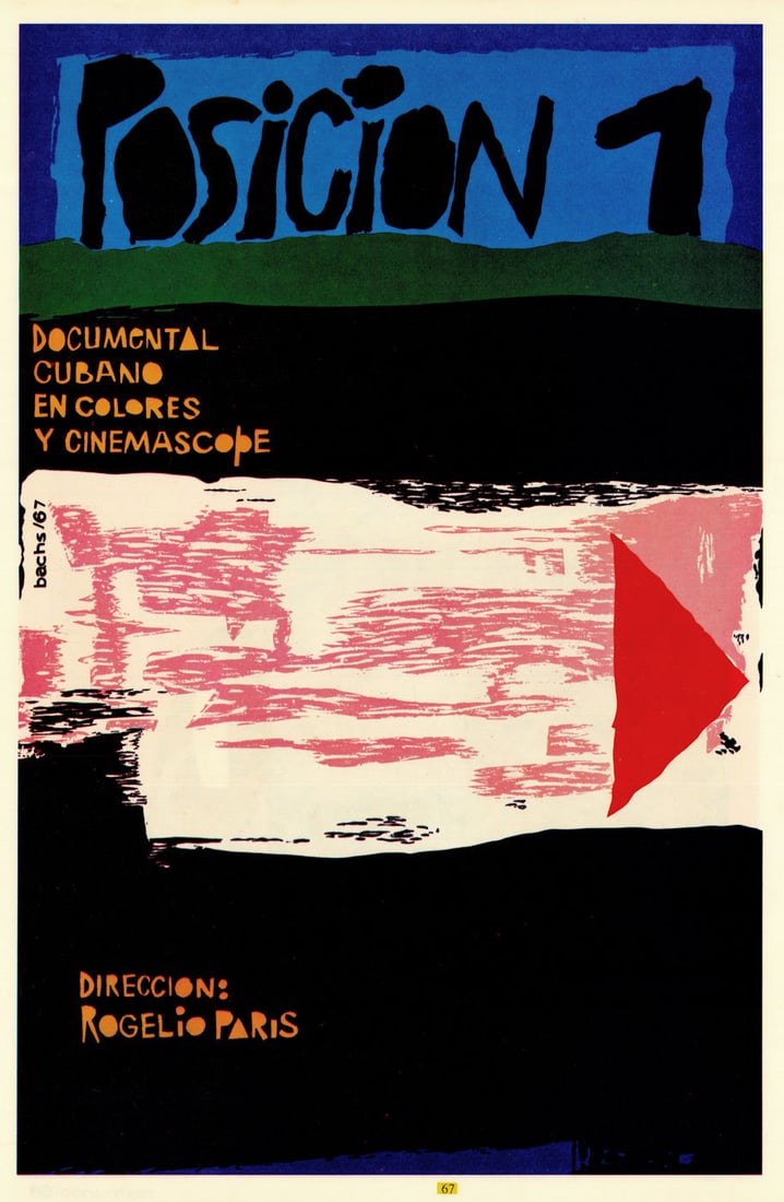Posicion 7—Documental Cubano. Position Seven. Bachs/ICAIC Cuban film poster 1967 (1 of 1)
