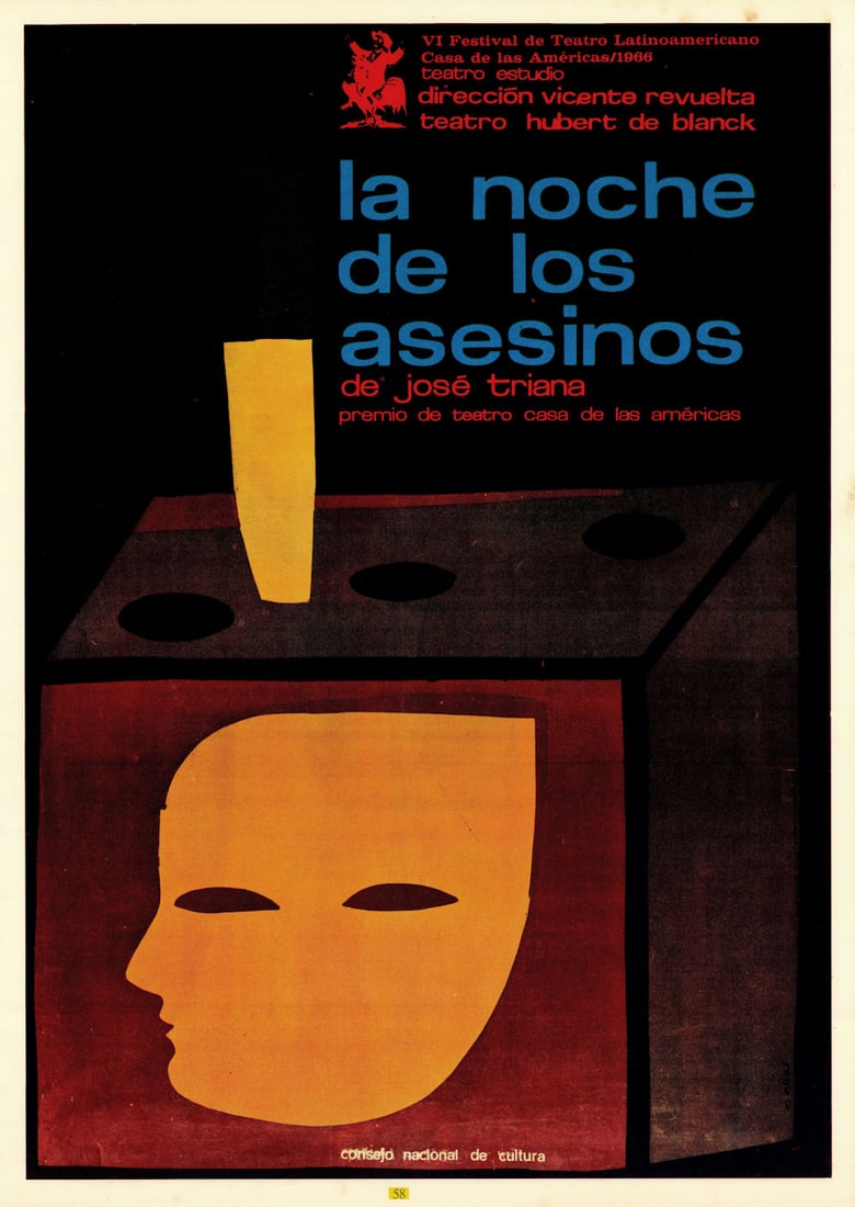La noche de los asesinos. Night of the Assassins. Cuban theatre poster 1966 (1 of 1)