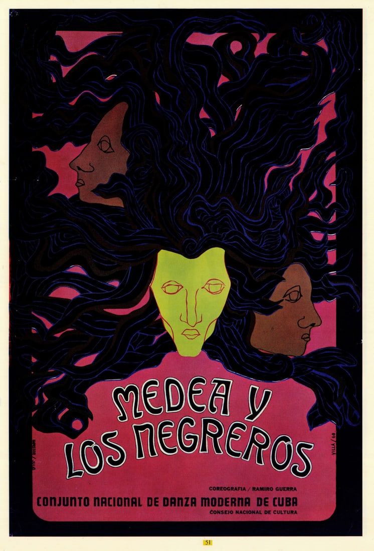 Medea y los Negreros—Conjunto Nacional de Danza Moderna de Cuba. Poster 1968 (1 of 1)