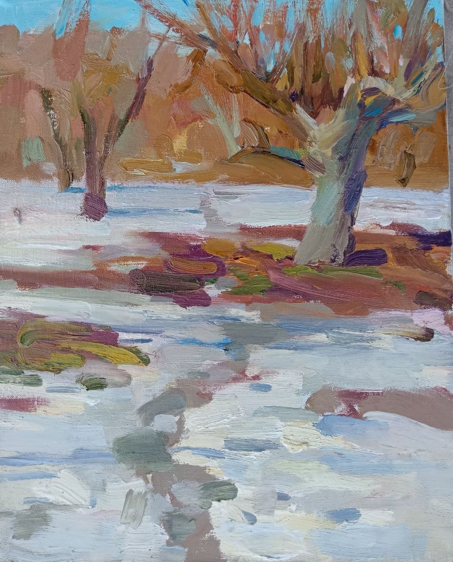 Oil painting Spring pathway Alex Ditriev: Title: Oil painting Spring pathway Alex Ditriev Description: 632AD Painter: Alex Ditriev Size: 29x35 cm/ 11.41x13.77 inches Components: oil, canvas Original painting from our collection ERA: 