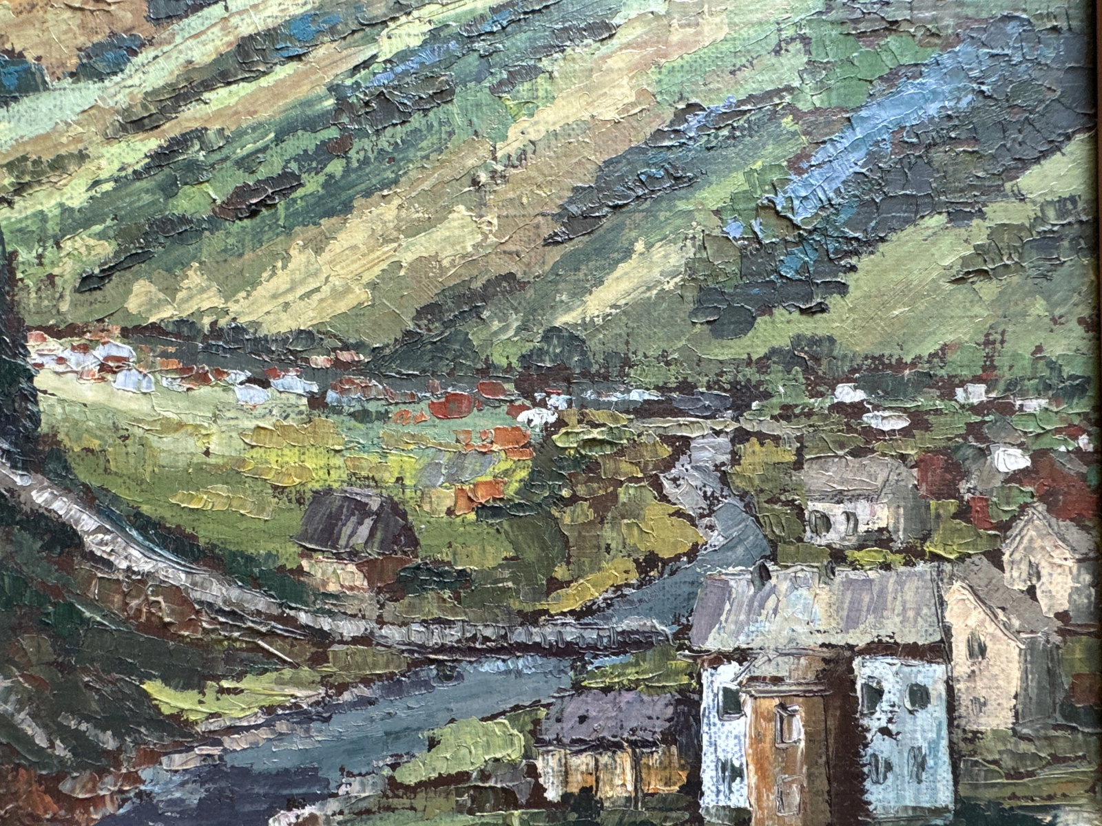 Oil painting with frame Mountain settlement K. Leonid - 4