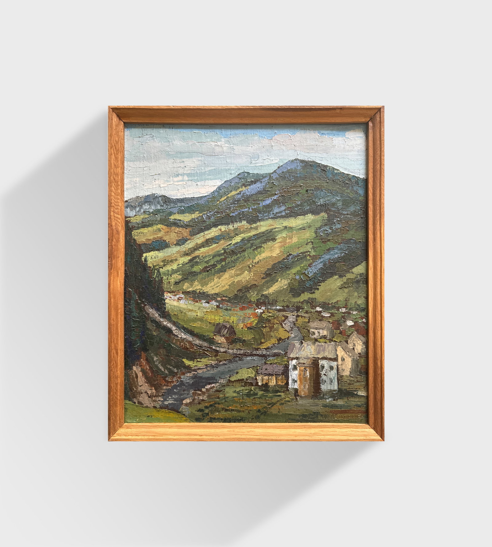 Oil painting with frame Mountain settlement K. Leonid - 9