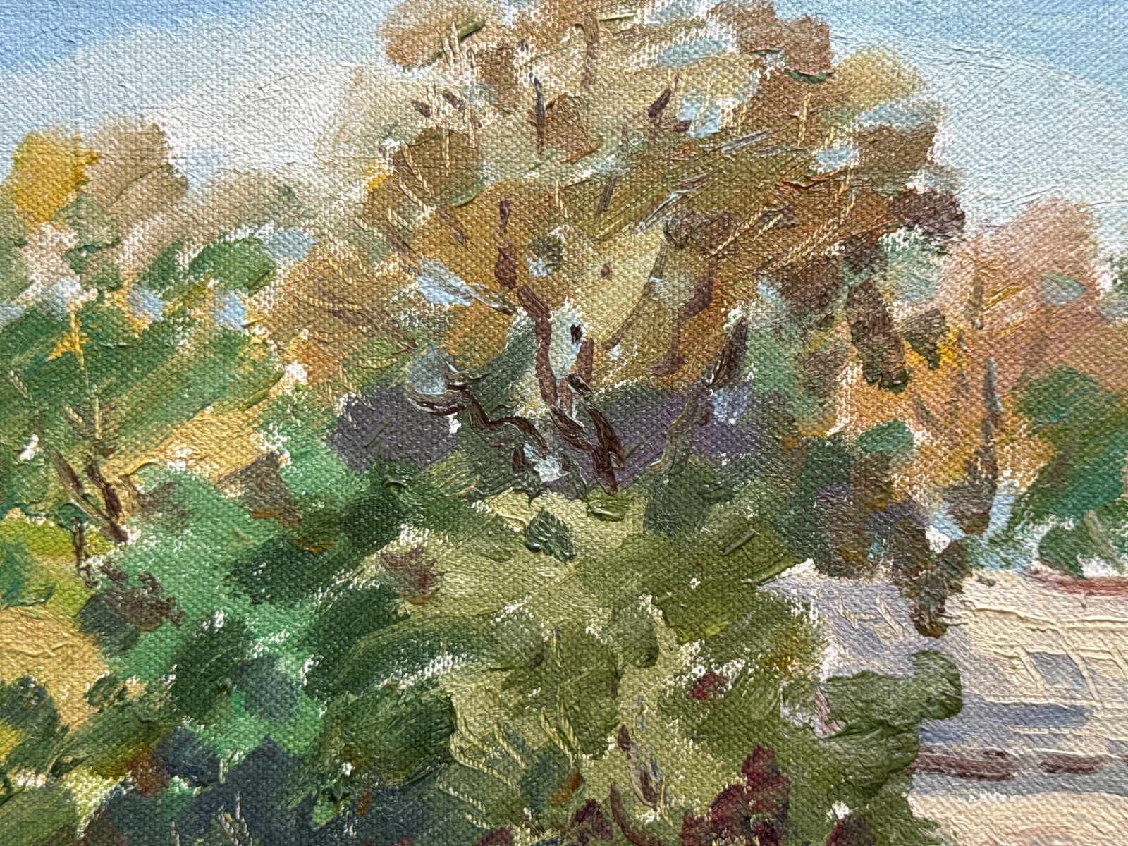 Oil painting with frame In the summer to visit K. Leonid - 3