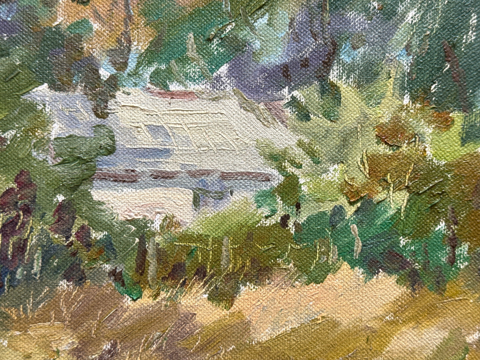 Oil painting with frame In the summer to visit K. Leonid - 5