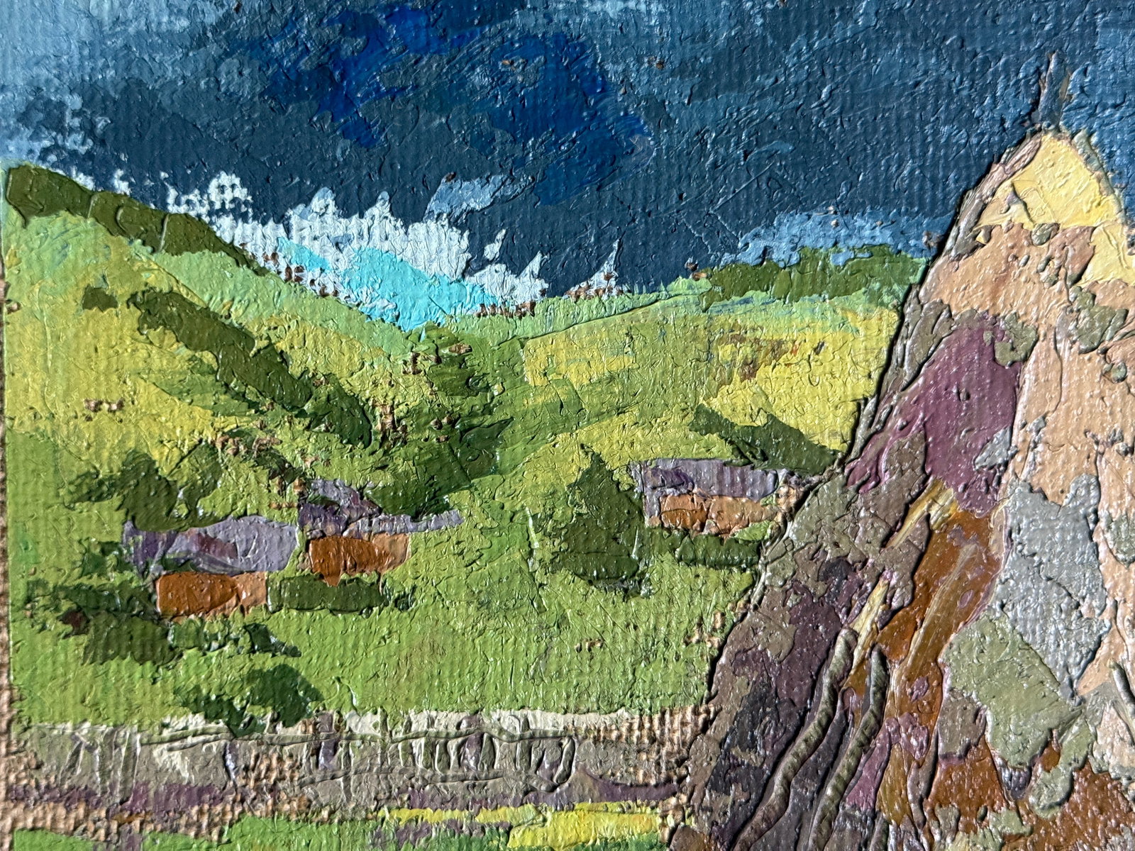 Oil painting Carpathian village K. Leonid - 3