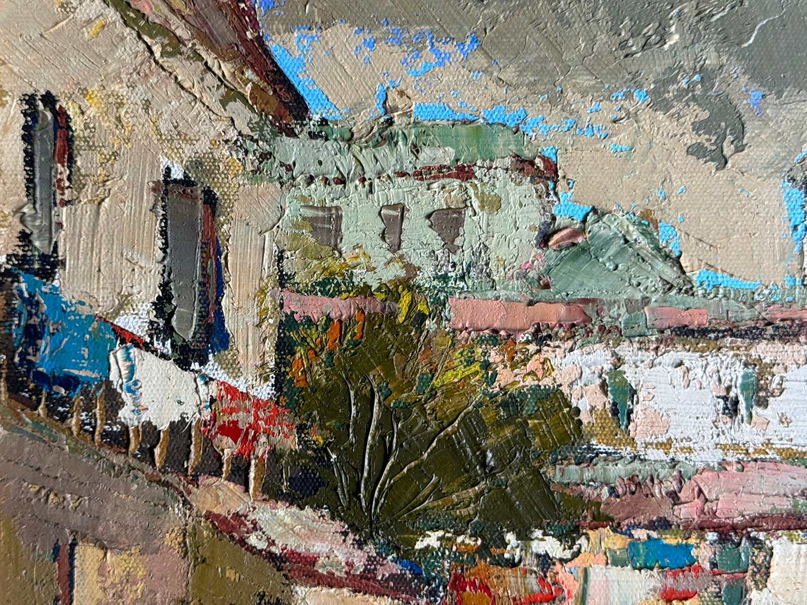 Oil painting with frame courtyard K. Leonid - 2