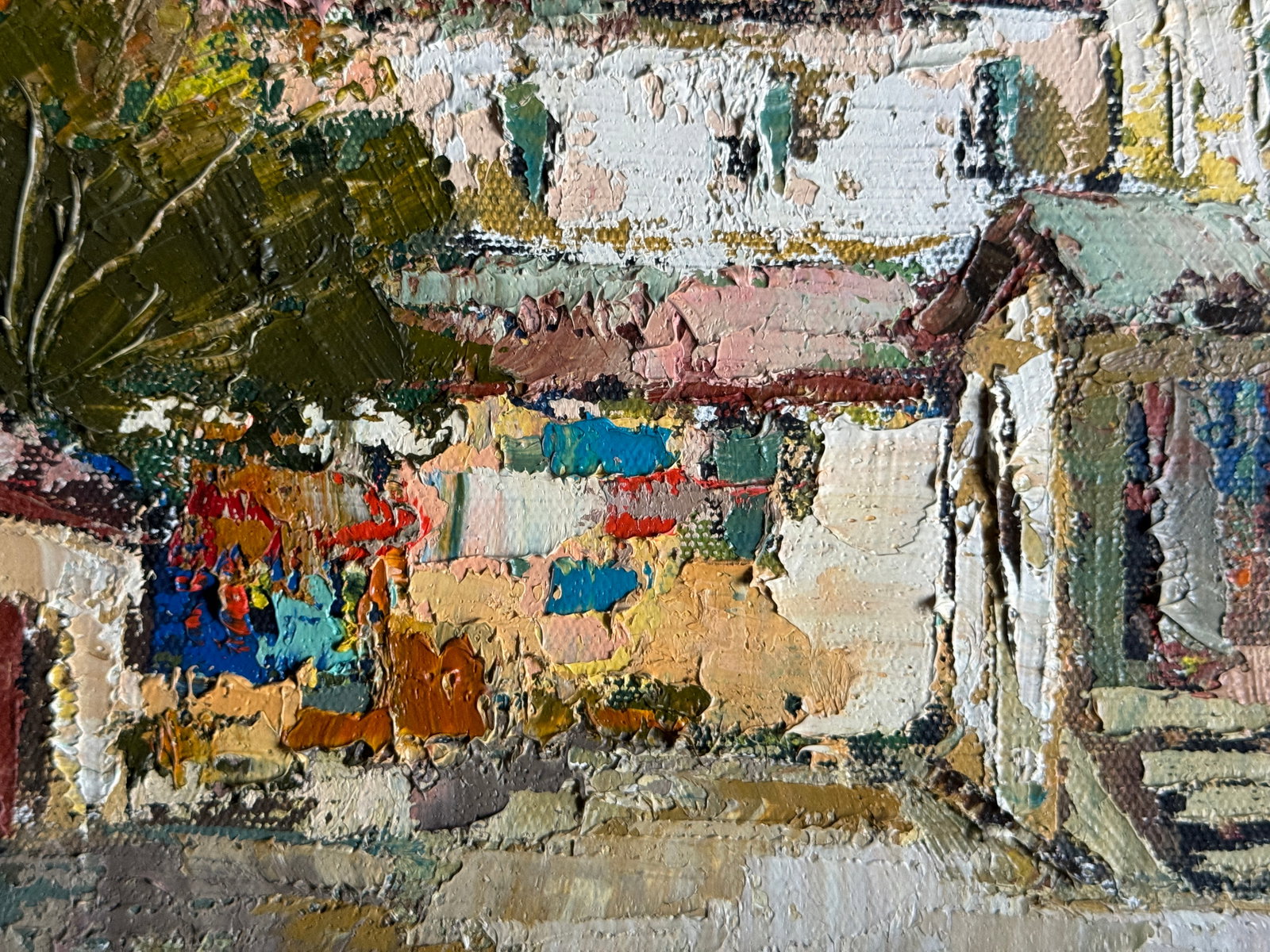Oil painting with frame courtyard K. Leonid - 6