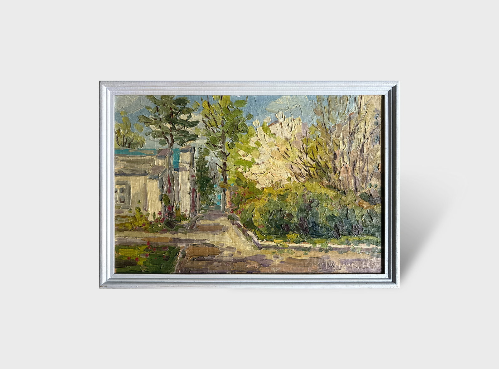 Oil painting with frame Botanical Garden of Lviv University K. Leonid - 12