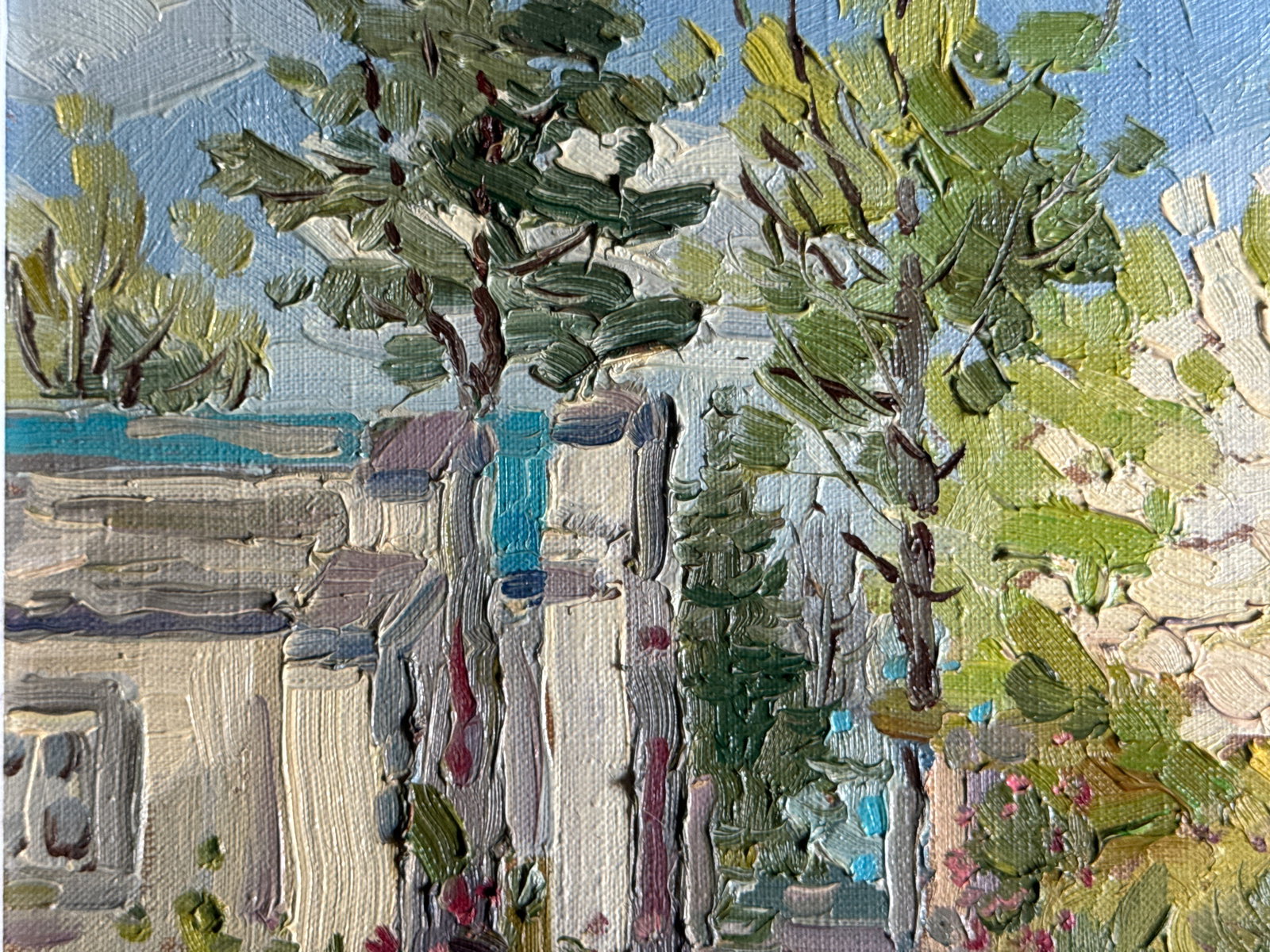 Oil painting with frame Botanical Garden of Lviv University K. Leonid - 2