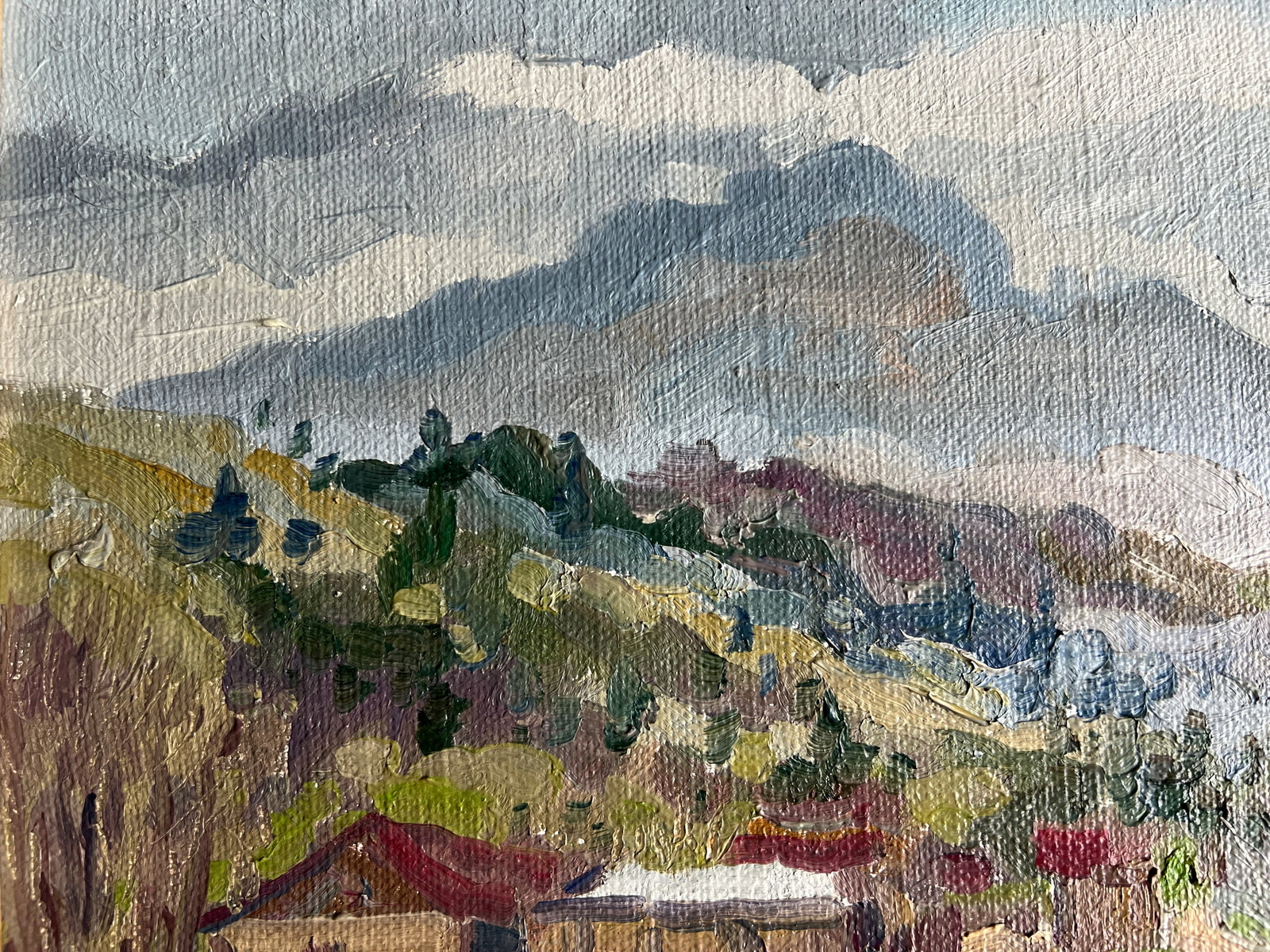 Oil painting with frame Carpathian resort K. Leonid - 2