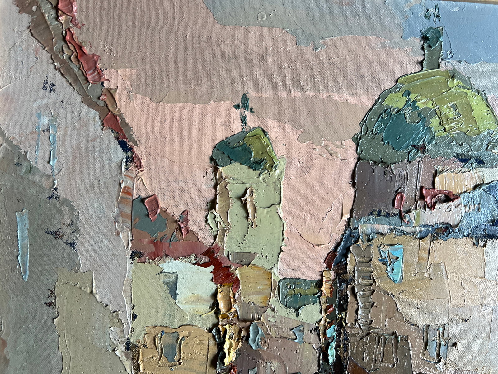 Oil painting with frame Lviv, Market Square K. Leonid - 2