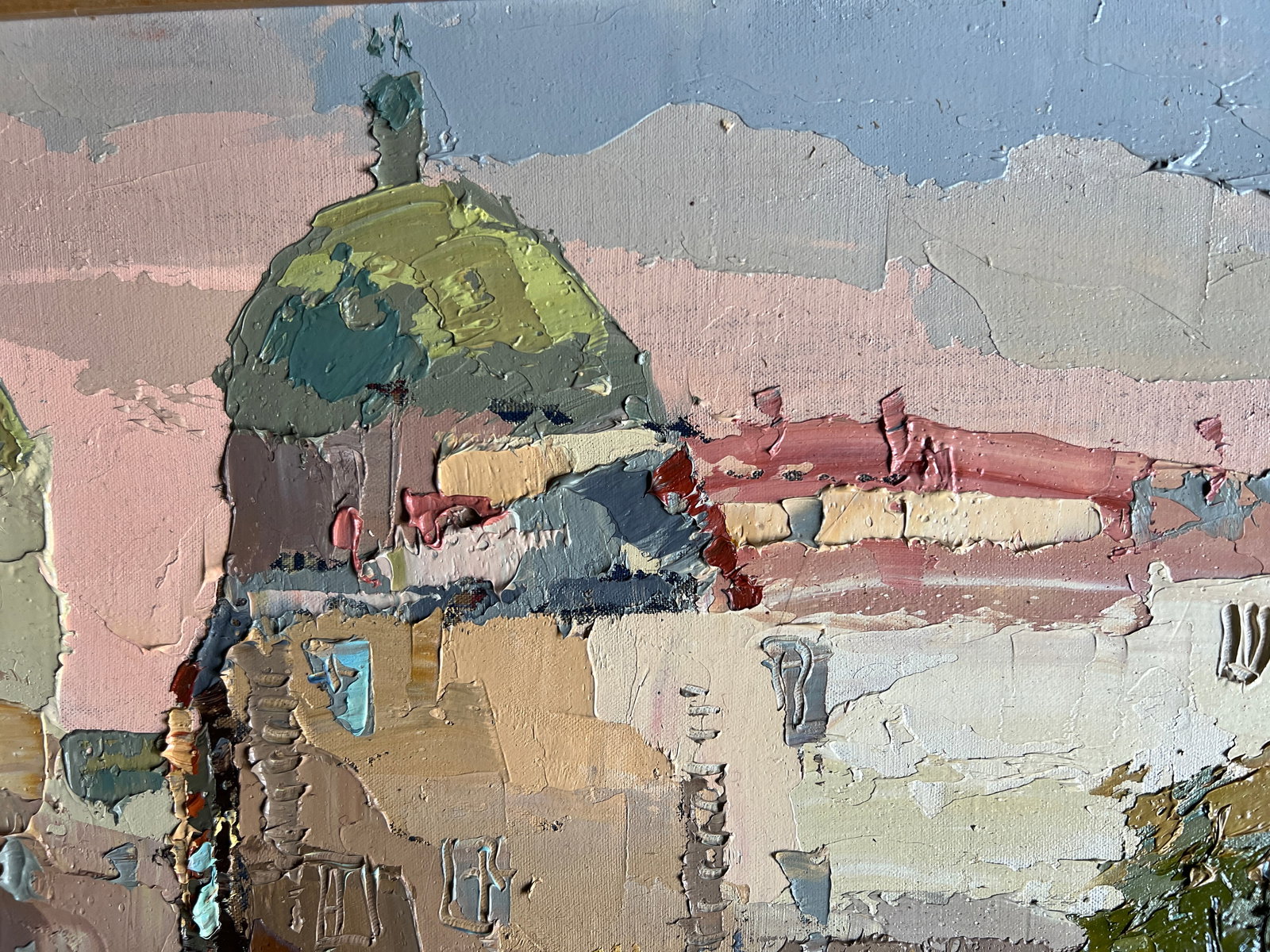 Oil painting with frame Lviv, Market Square K. Leonid - 3