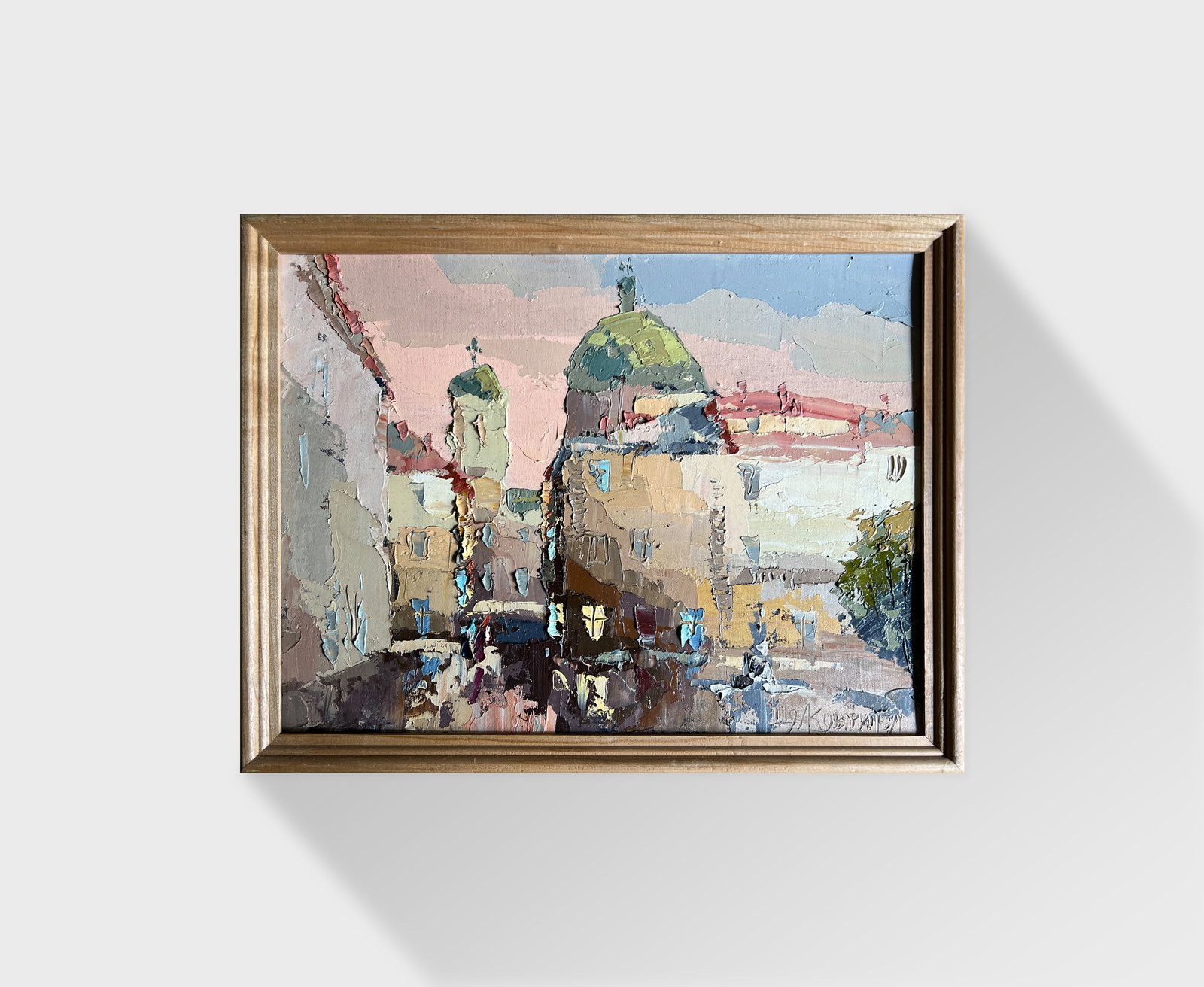 Oil painting with frame Lviv, Market Square K. Leonid - 9