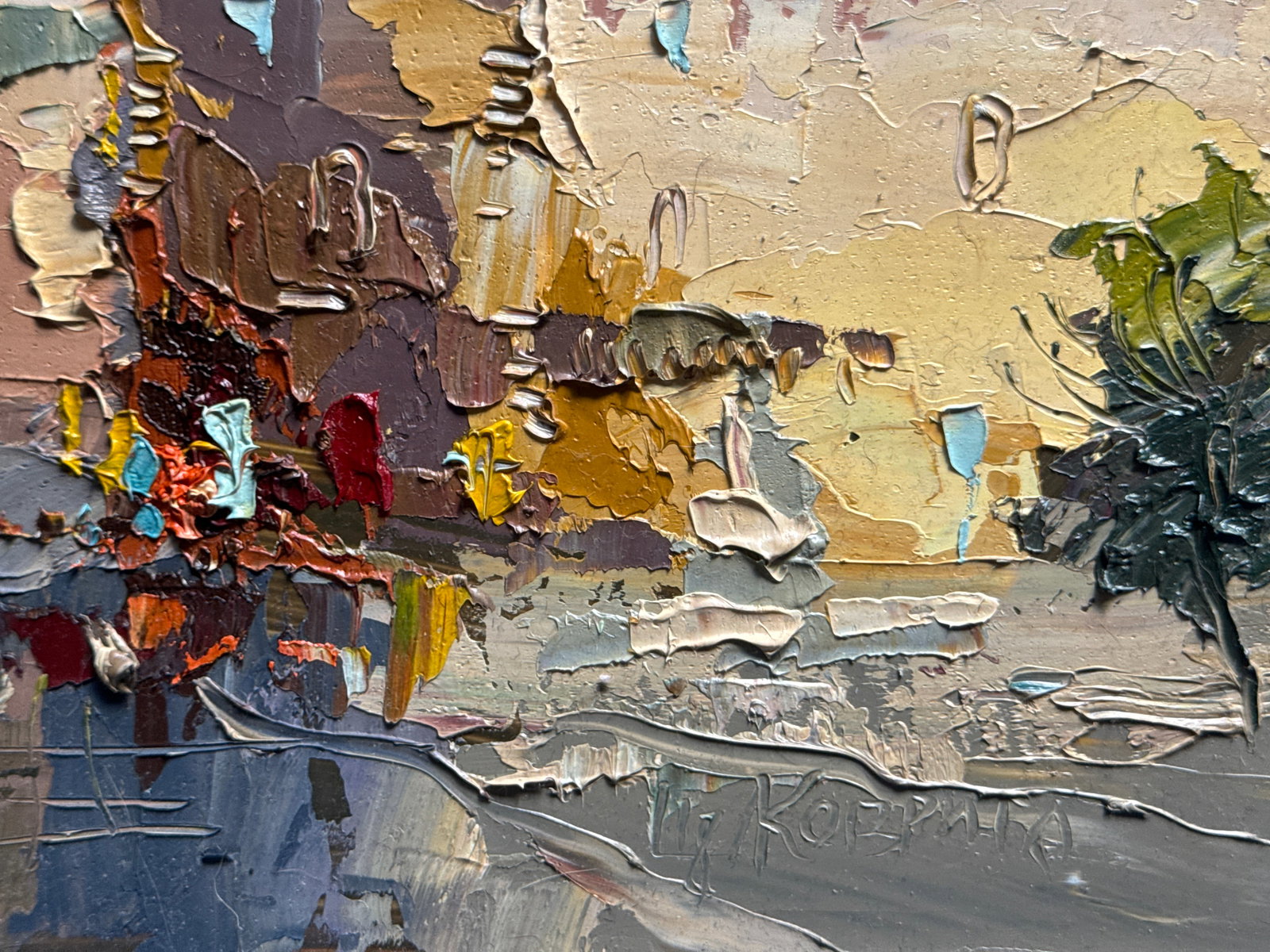 Oil painting with frame Lviv Market Square K. Leonid - 5