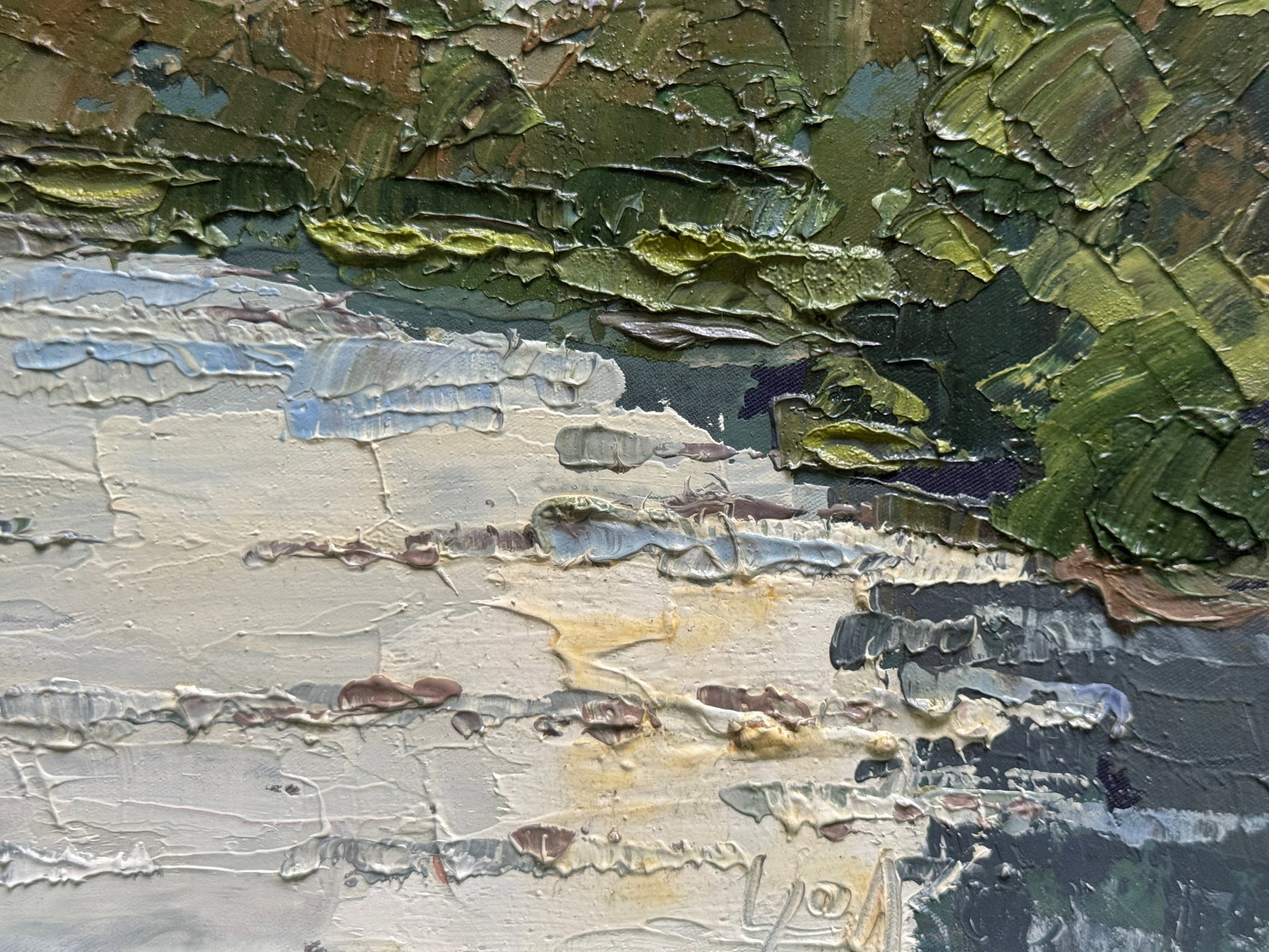 Oil painting with frame river in the Carpathians K. Leonid - 10