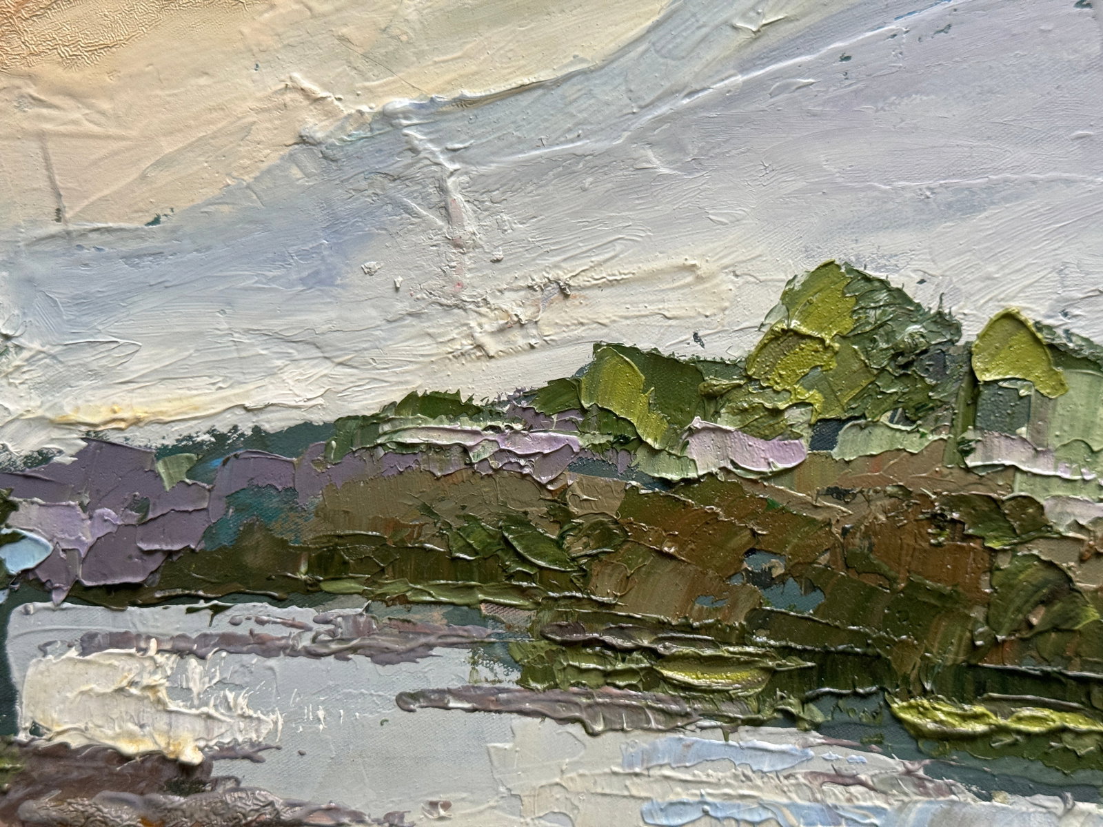 Oil painting with frame river in the Carpathians K. Leonid - 6