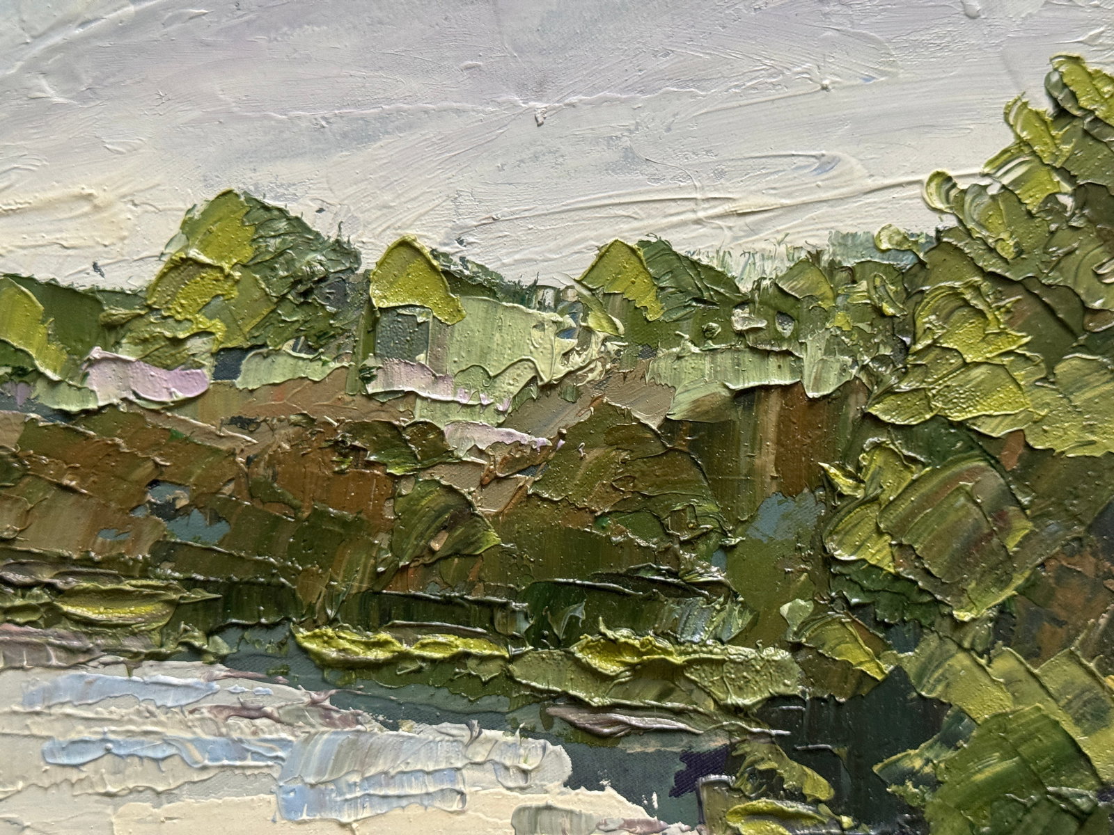 Oil painting with frame river in the Carpathians K. Leonid - 9