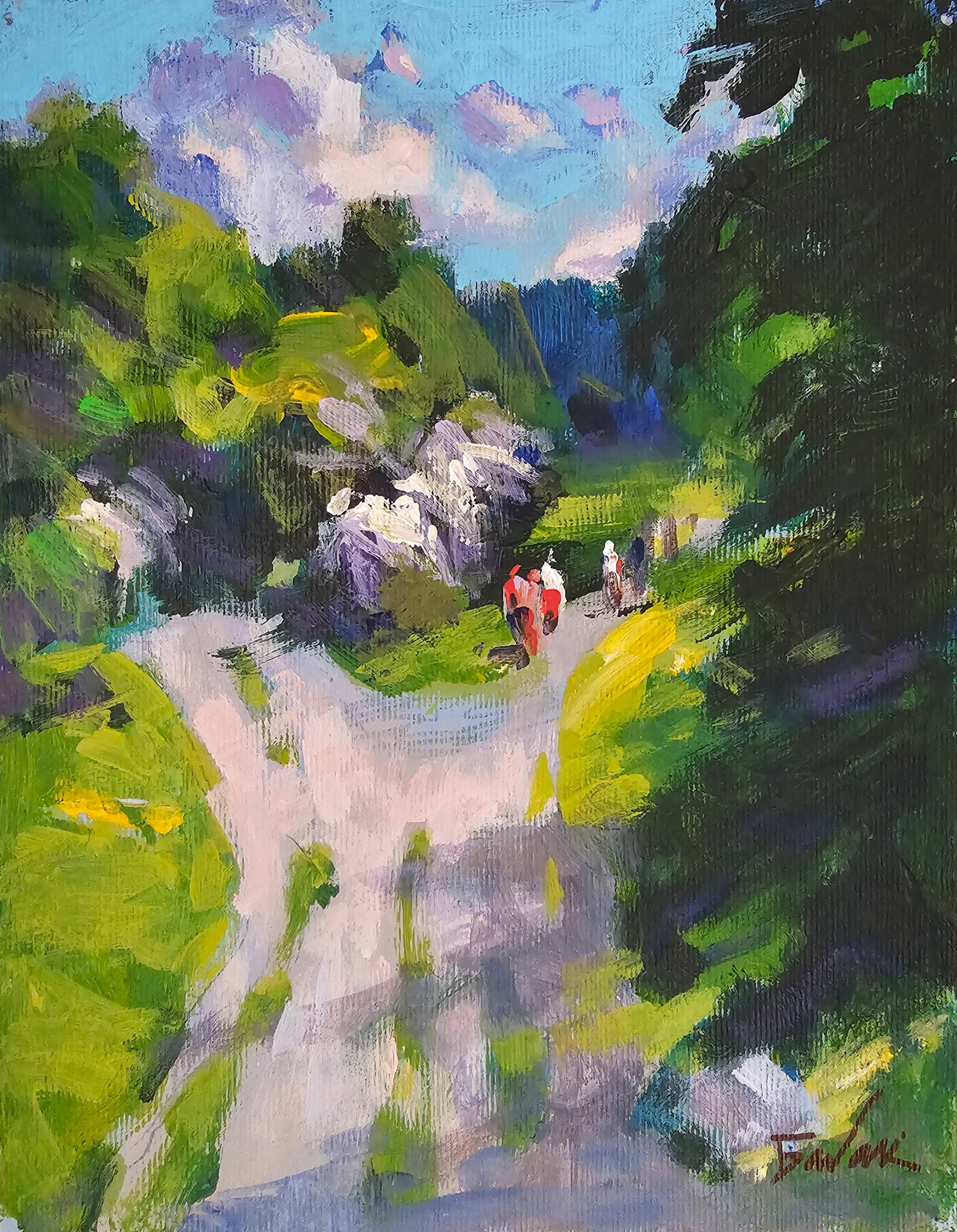Acrylic painting the road to the hills Vyacheslav Petrovich Babac: Title: Acrylic painting the road to the hills Vyacheslav Petrovich Babac Description: 295BA Painter: Vyacheslav Petrovick Babac Size: 25x20 cm/ 9.84x7.87 inches Components: Acrylic, cardboard 