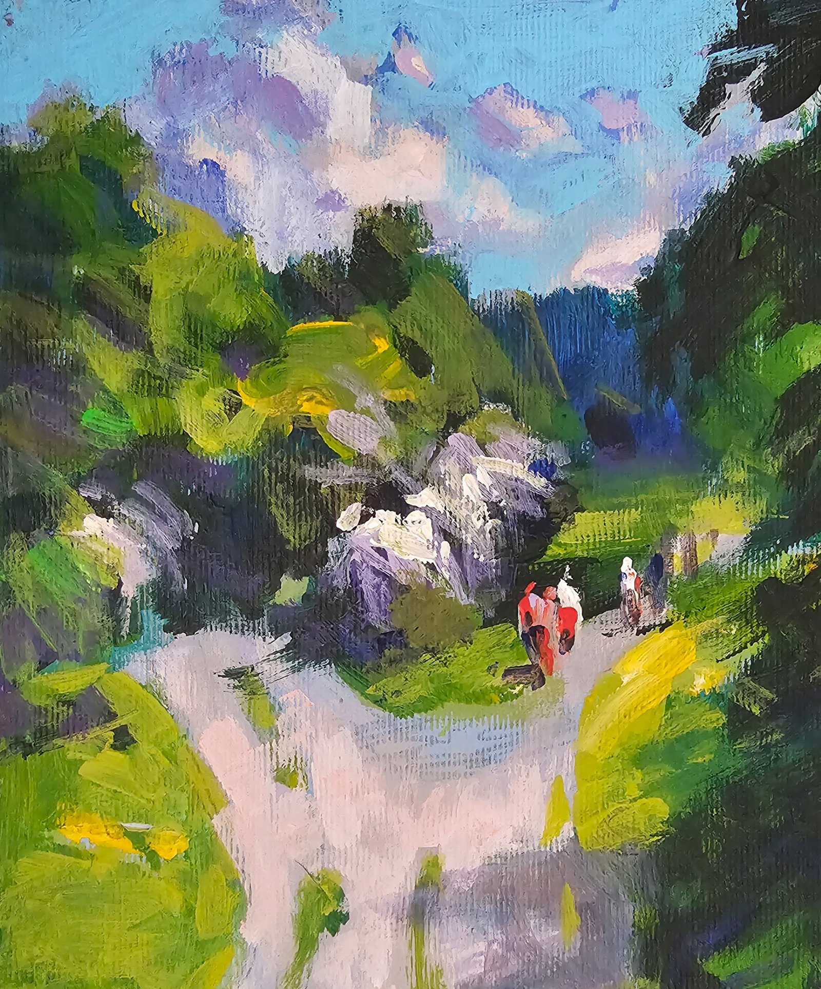 Acrylic painting the road to the hills Vyacheslav Petrovich Babac - 3