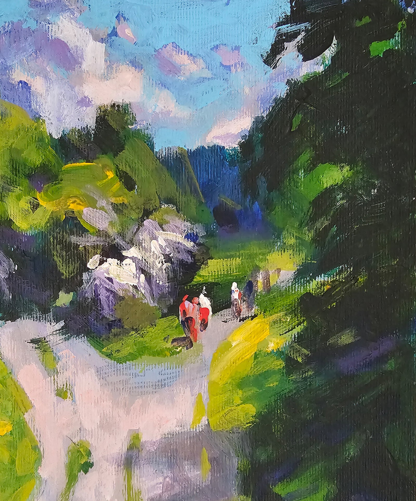 Acrylic painting the road to the hills Vyacheslav Petrovich Babac - 4