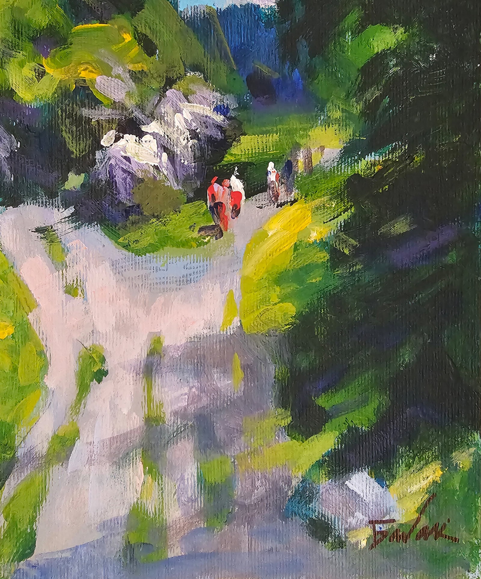 Acrylic painting the road to the hills Vyacheslav Petrovich Babac - 6