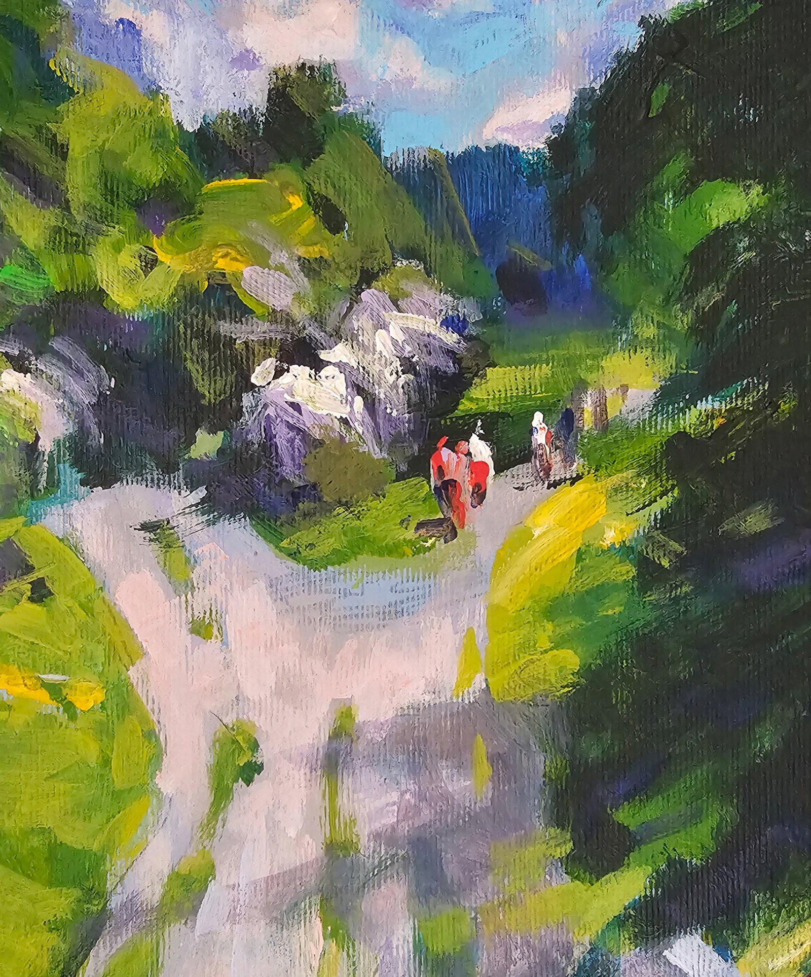 Acrylic painting the road to the hills Vyacheslav Petrovich Babac - 7