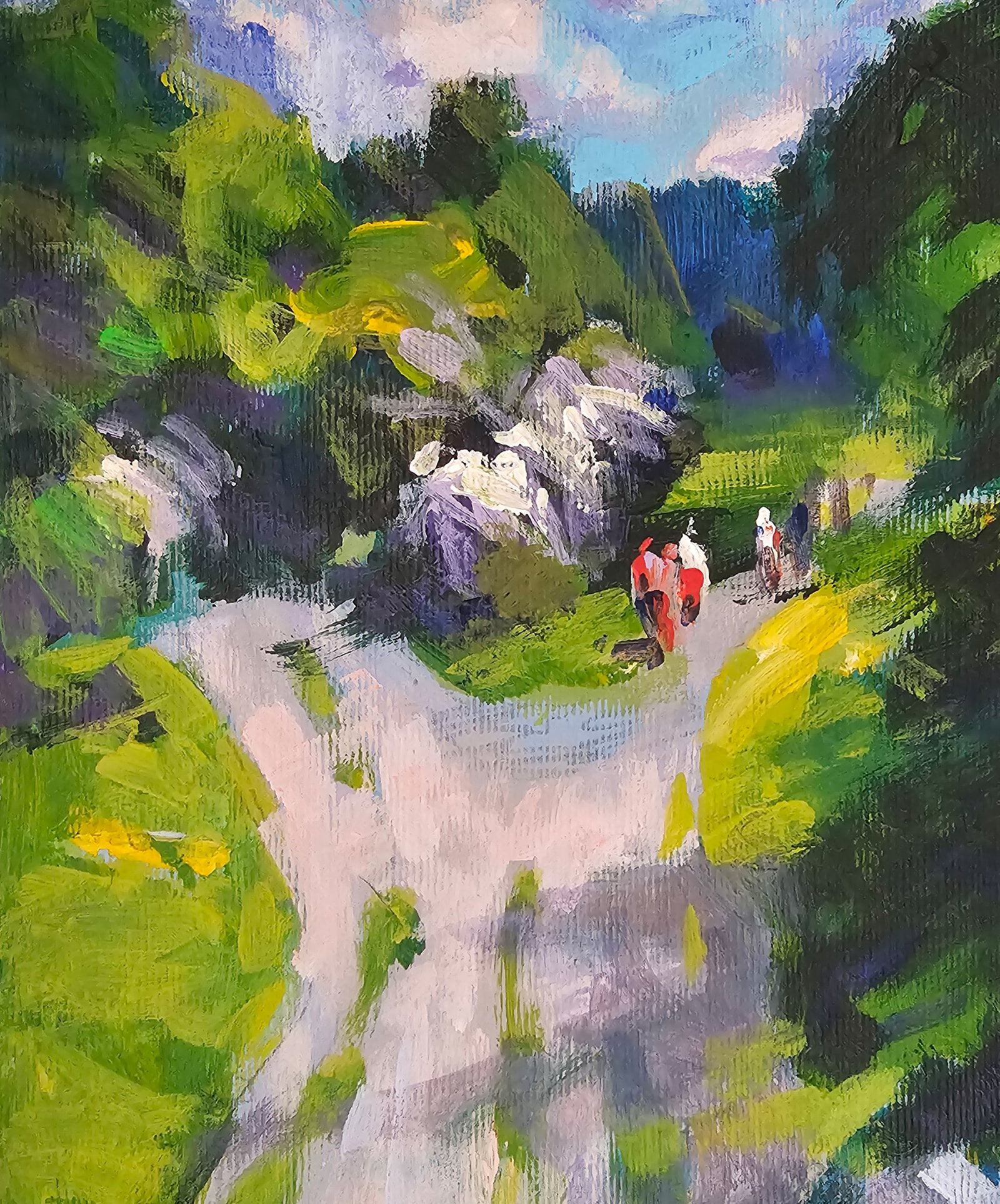 Acrylic painting the road to the hills Vyacheslav Petrovich Babac - 8