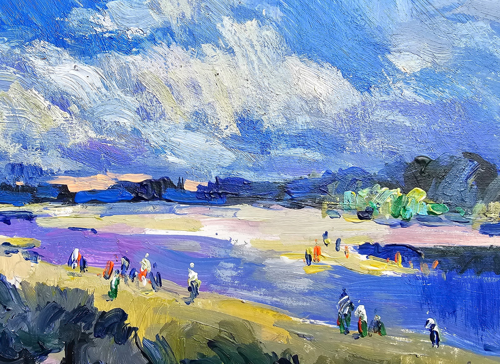 Acrylic painting on the river Vyacheslav Petrovich Babac - 7