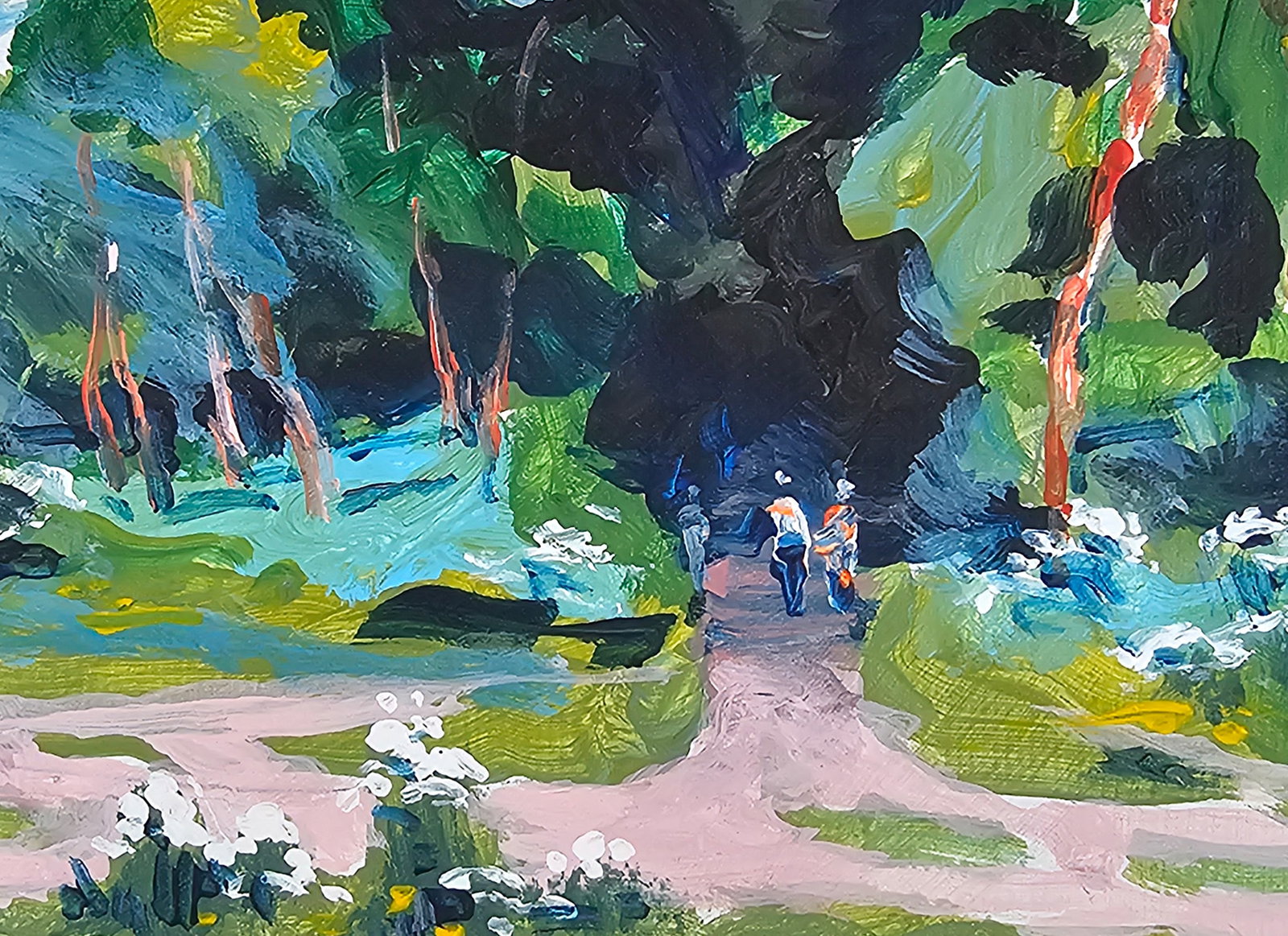 Acrylic painting The road to the river Vyacheslav Petrovich Babac - 8