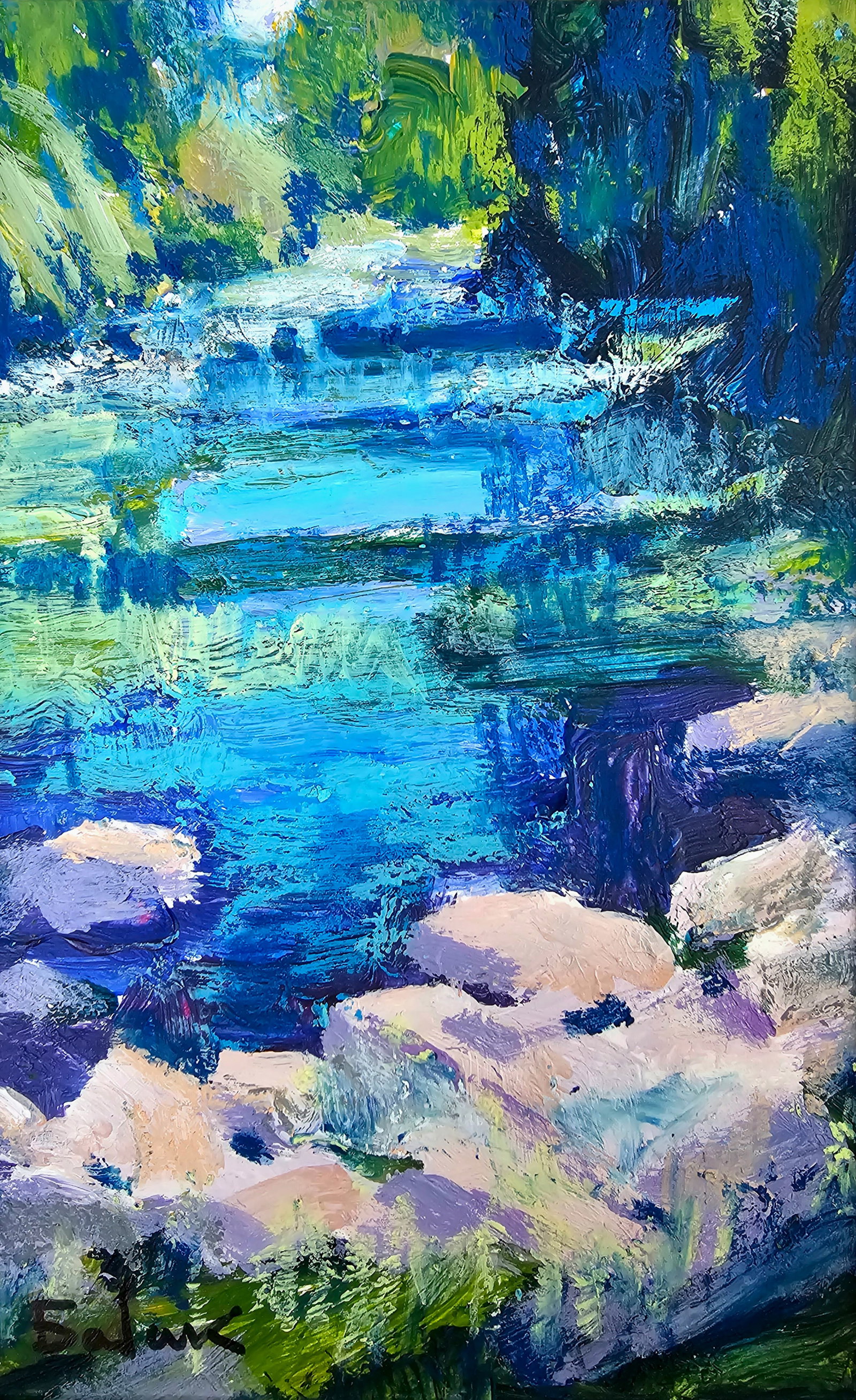 Acrylic painting Carpathian river Vyacheslav Petrovich Babac: Title: Acrylic painting Carpathian river Vyacheslav Petrovich Babac Description: 365BA Painter: Vyacheslav Petrovick Babac Size: -x- cm/ -x- inches Components: Acrylic, cardboard Original