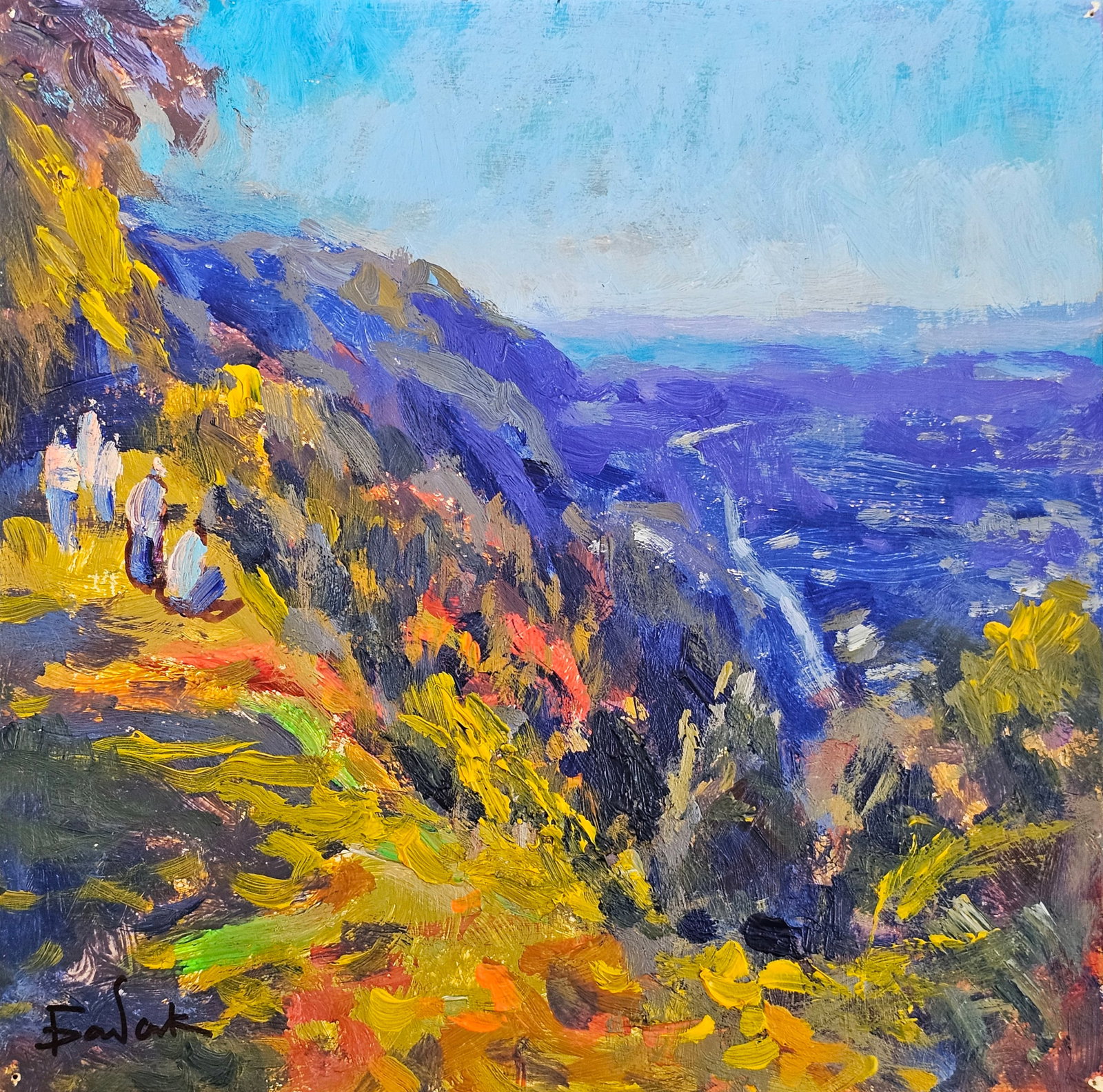 Acrylic painting view of the town Vyacheslav Petrovich Babac (1 of 10)