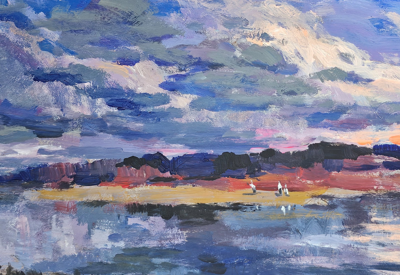 Acrylic painting gloomy evening Vyacheslav Petrovich Babac - 7