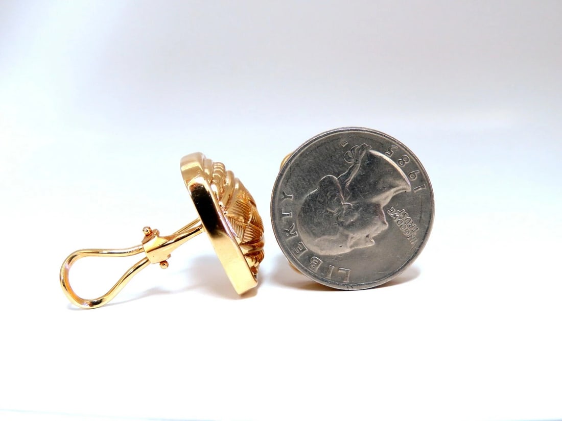 14kt Cross Hatch & Rope Twist Deco Clip Earrings** - 3