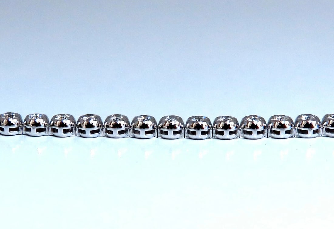 2.40ct Natural Diamonds Tennis Bracelet 14kt Gold Classic Bezel Mount** - 4