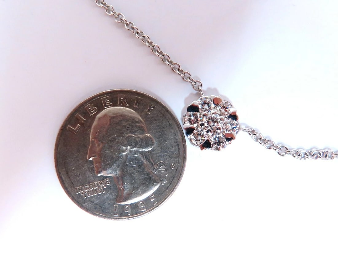 5.22ct natural diamonds (5) cluster yard necklace 14kt floretta 17 inch** - 4