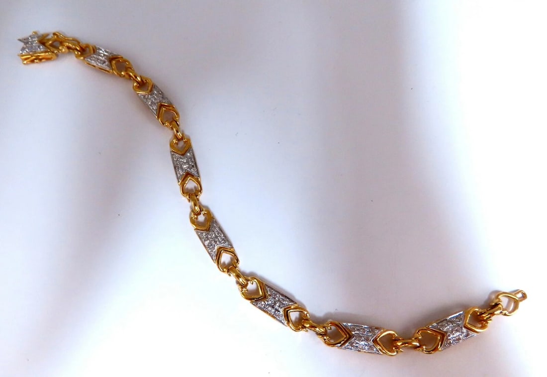 1.10ct Round Diamonds Greek Iconic Linked Bracelet 14kt gold** - 2