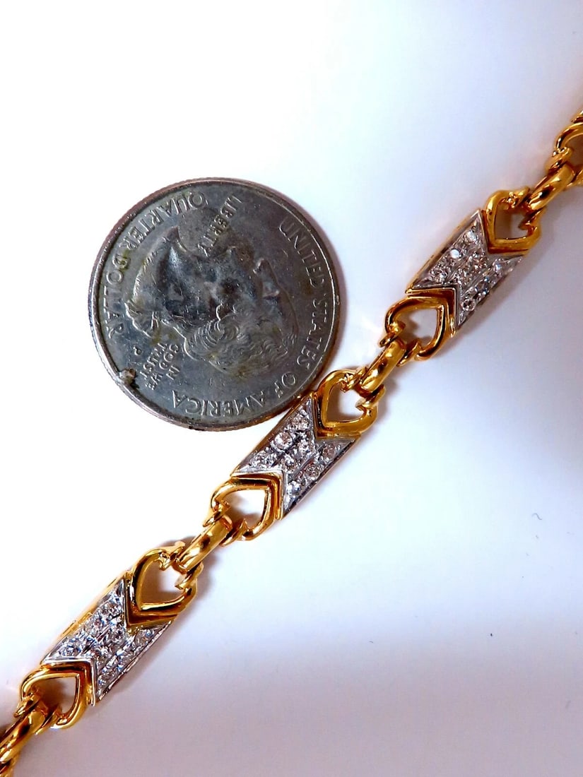 1.10ct Round Diamonds Greek Iconic Linked Bracelet 14kt gold** - 4