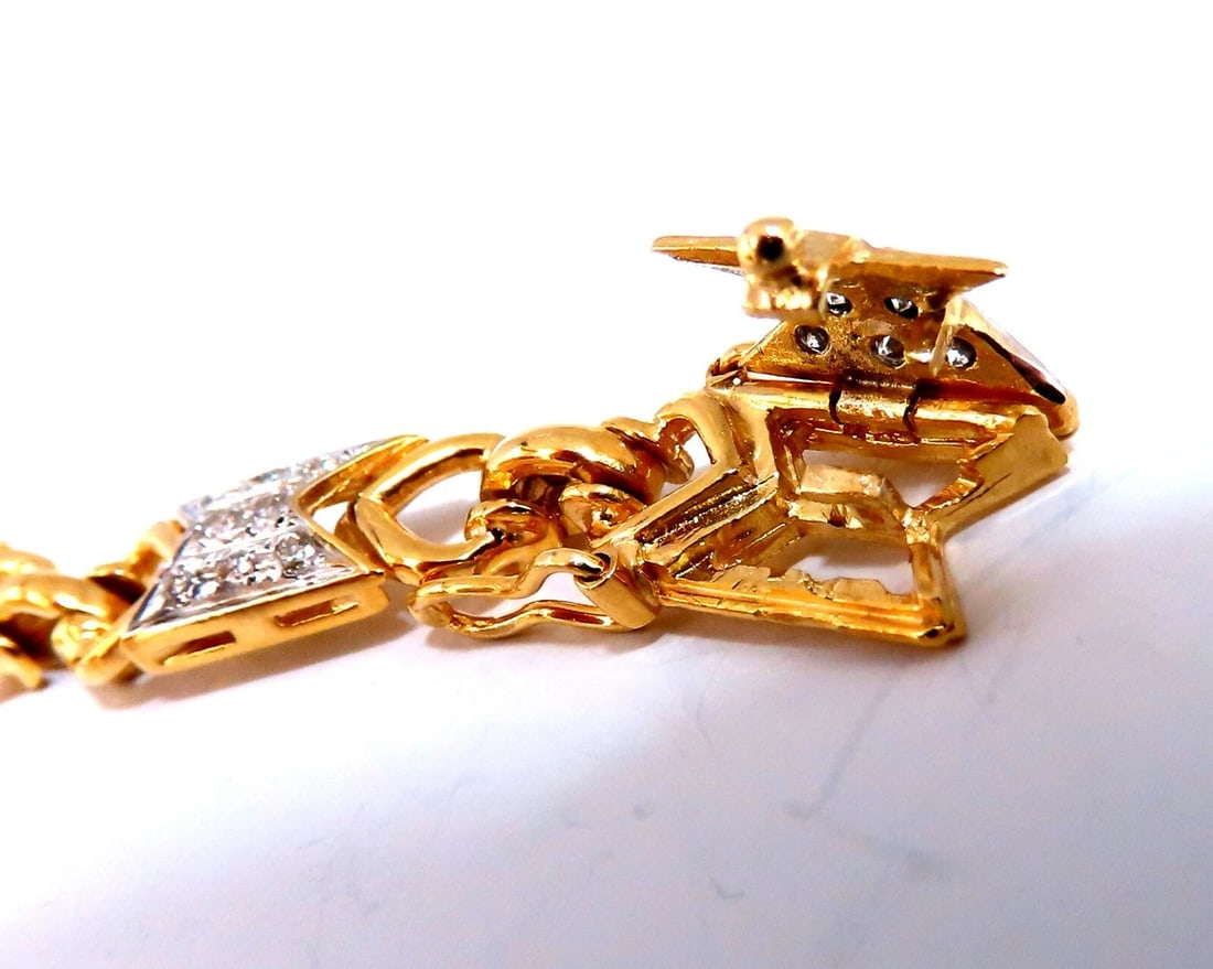 1.10ct Round Diamonds Greek Iconic Linked Bracelet 14kt gold** - 5