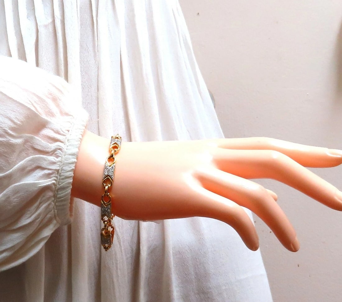 1.10ct Round Diamonds Greek Iconic Linked Bracelet 14kt gold** - 8