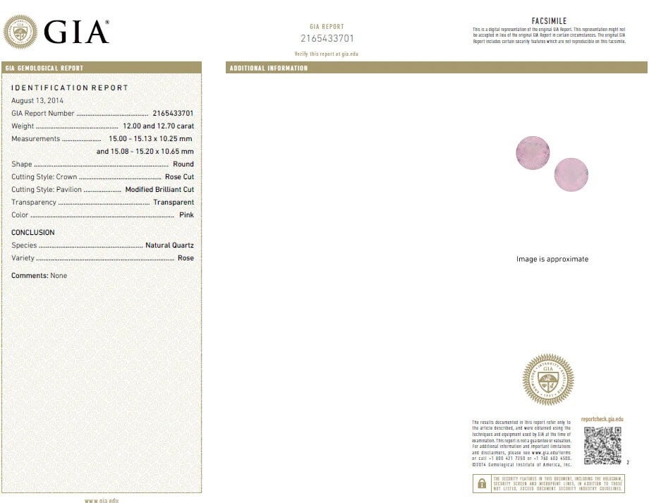 30.33ct Natural Rose Quartz Diamond Dangle Earrings 18 Karat Pink Flash** - 5