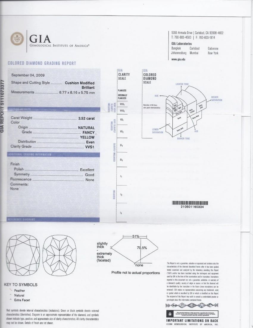 GIA CERTIFIED 5.52CT CUSHION NATURAL FANCY YELLOW DIAMOND CLUSTER RING VVS1** - 12