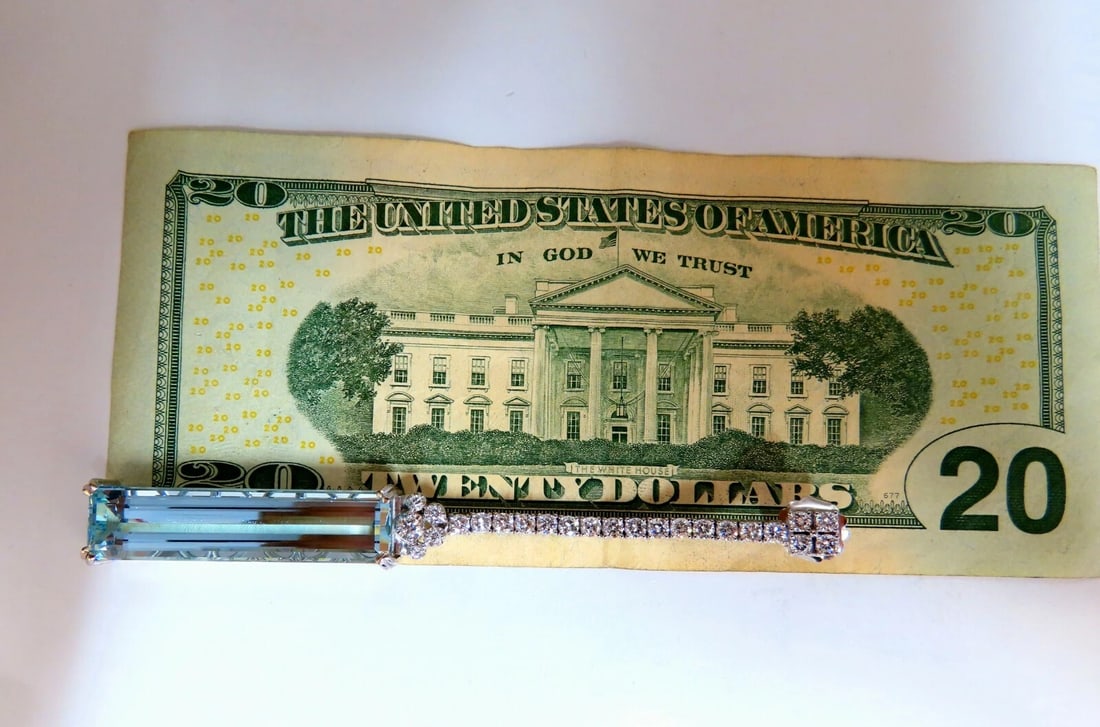 GIA Certified 62.22ct Natural Aquamarine Diamonds Earrings 18Kt Platinum** - 5