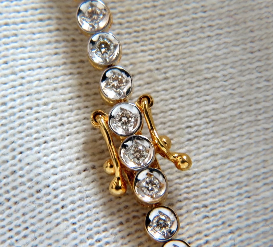 1.20ct Natural Diamonds Circular link bracelet 14kt** - 3