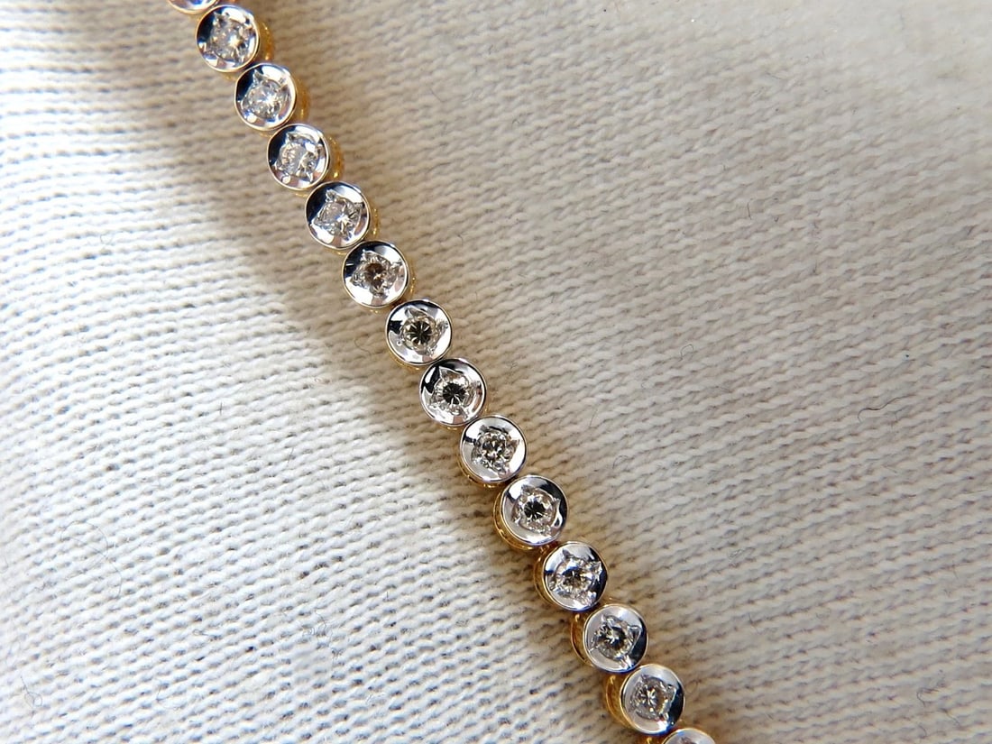 1.20ct Natural Diamonds Circular link bracelet 14kt** - 4
