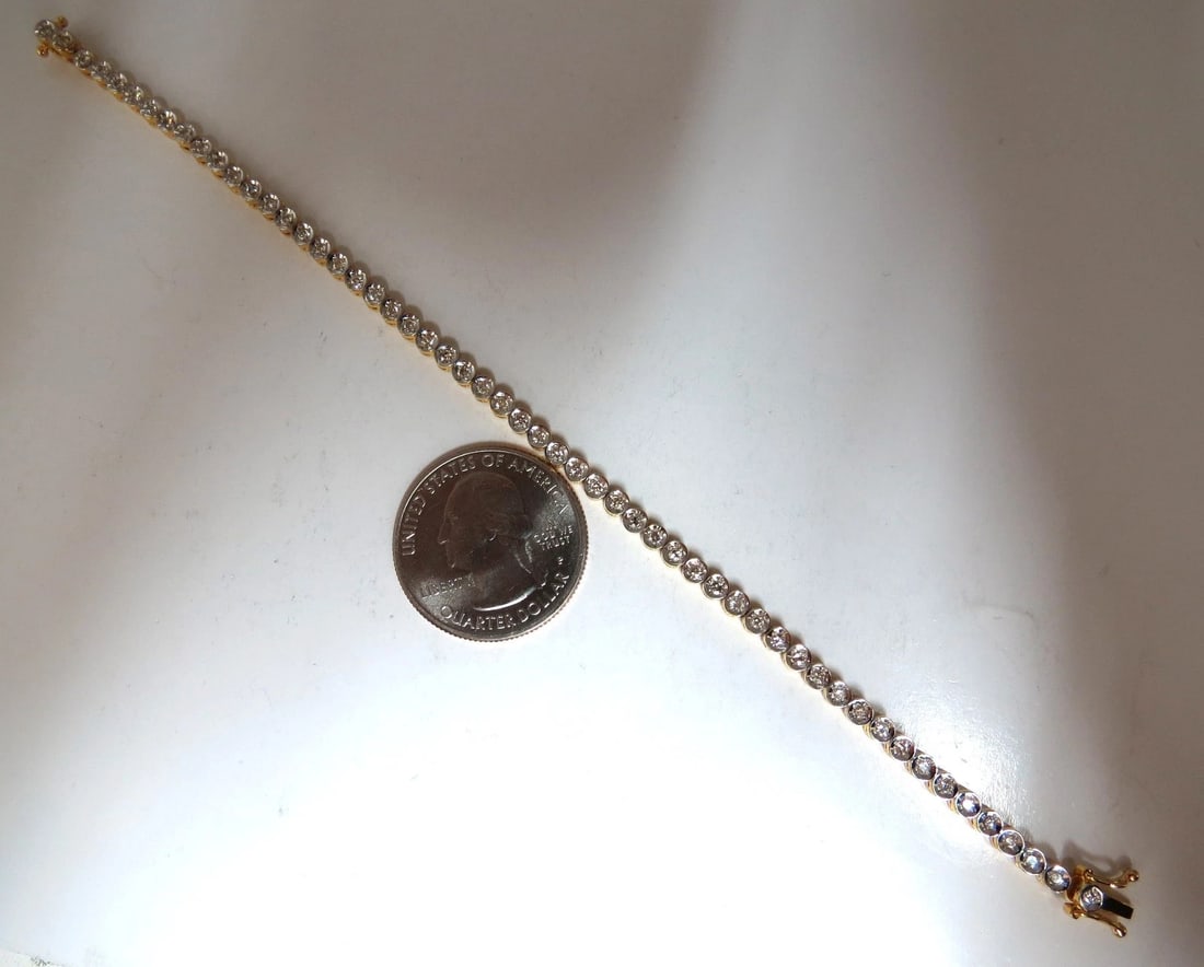 1.20ct Natural Diamonds Circular link bracelet 14kt** - 5