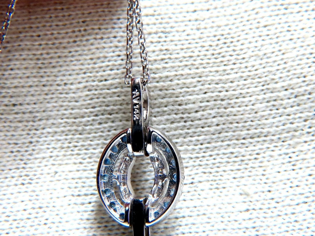 .90ct Natural Sapphire Diamonds Double Loop Link Necklace 14kt ** - 4