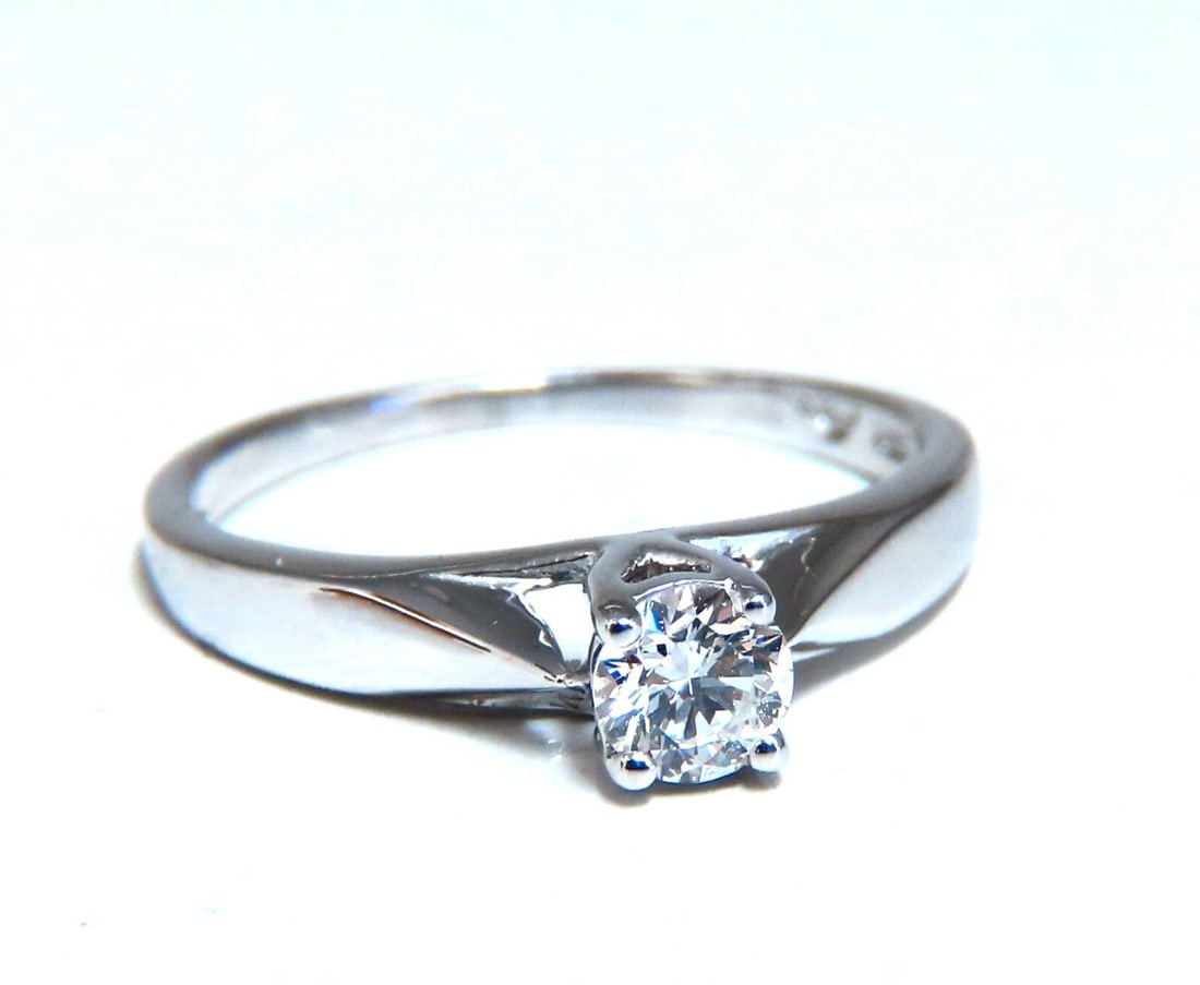 .35ct Natural Round Diamond Engagement Ring 14kt White Gold Traditional Prime** - 2